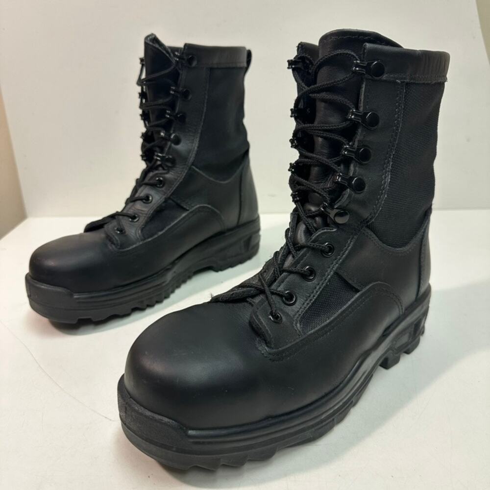 VERY GOOD Altama Wrath 8" Steel Toe Boots Triple Black Leather 7 - Picture 5 of 15